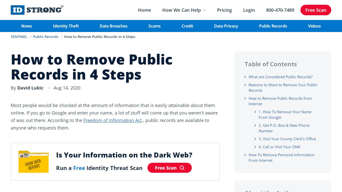 How to Remove Public Records from Internet - IDStrong